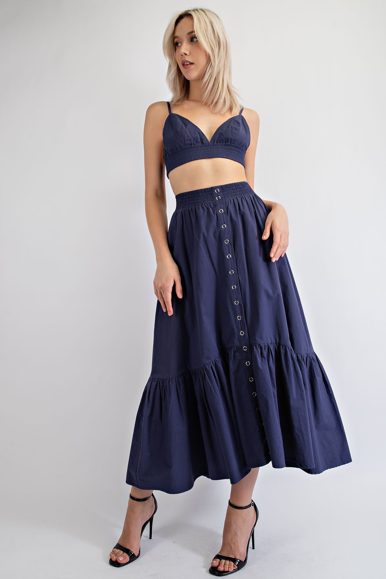 Navy skirt set best sale