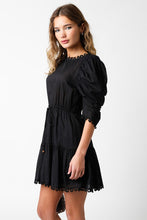 Load image into Gallery viewer, Blaire Puff Sleeves Dress- Black
