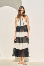 Load image into Gallery viewer, Beige|Black Flowy Maxi Dress
