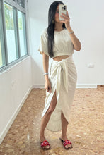 Load image into Gallery viewer, Natural Linen Cut Out Midi Dress
