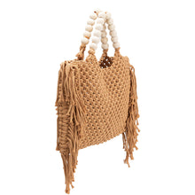 Load image into Gallery viewer, Lilibeth Sand Medium Crochet Tote Bag
