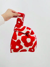 Load image into Gallery viewer, Mini Knit Red Floral Tote Bag
