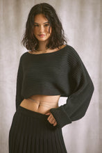 Load image into Gallery viewer, Knit Slouchy Sweater- Black
