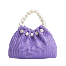 Load image into Gallery viewer, Josie Lilac Straw Top Handle Bag
