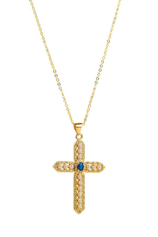 Perla Cross Necklace