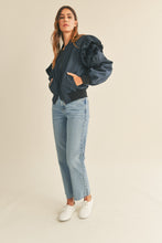 Load image into Gallery viewer, Double-layered Ruffled Sleeves Bomber Jacket
