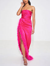 Load image into Gallery viewer, Lana Bold Pink High Slit Gown
