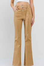 Load image into Gallery viewer, Camel Cutout Waist Belted Pant
