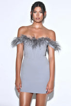 Load image into Gallery viewer, Glam &amp; Feathers Corset Dress-Grey
