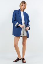 Load image into Gallery viewer, The Blue Striped Detail Blazer
