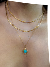 Load image into Gallery viewer, Oval Turquoise Pendant Multi Layered Necklace
