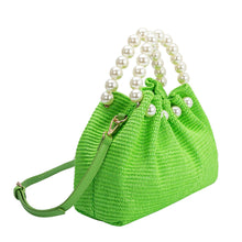 Load image into Gallery viewer, Josie Lime Straw Top Handle Bag
