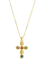 Load image into Gallery viewer, Mara Stones Cross Necklace
