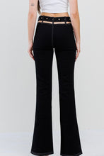 Load image into Gallery viewer, Black Cutout Waist Belted Pant
