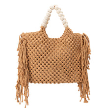 Load image into Gallery viewer, Lilibeth Sand Medium Crochet Tote Bag
