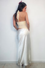 Load image into Gallery viewer, Amina Mesh + Satin Halter Dress- Ecru
