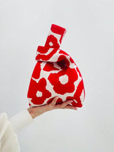 Load image into Gallery viewer, Mini Knit Red Floral Tote Bag
