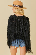 Load image into Gallery viewer, Fringe Sweater Top Black
