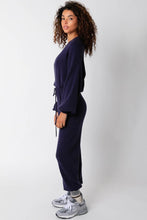 Load image into Gallery viewer, Wool Travel Sweater Jumpsuit- Navy Blue
