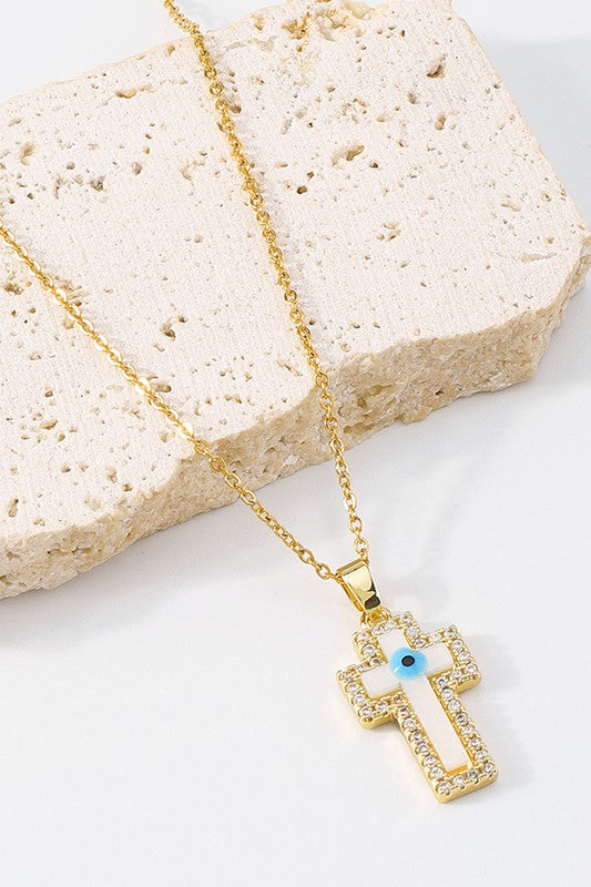 Evil Eye Cross Necklace