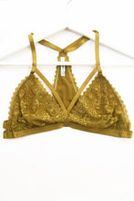 Load image into Gallery viewer, Lace Racerback Bralette- Mustard Gold
