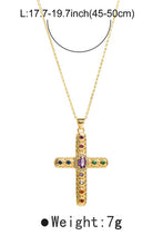 Load image into Gallery viewer, Stones Cross Necklace
