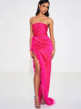 Load image into Gallery viewer, Lana Bold Pink High Slit Gown
