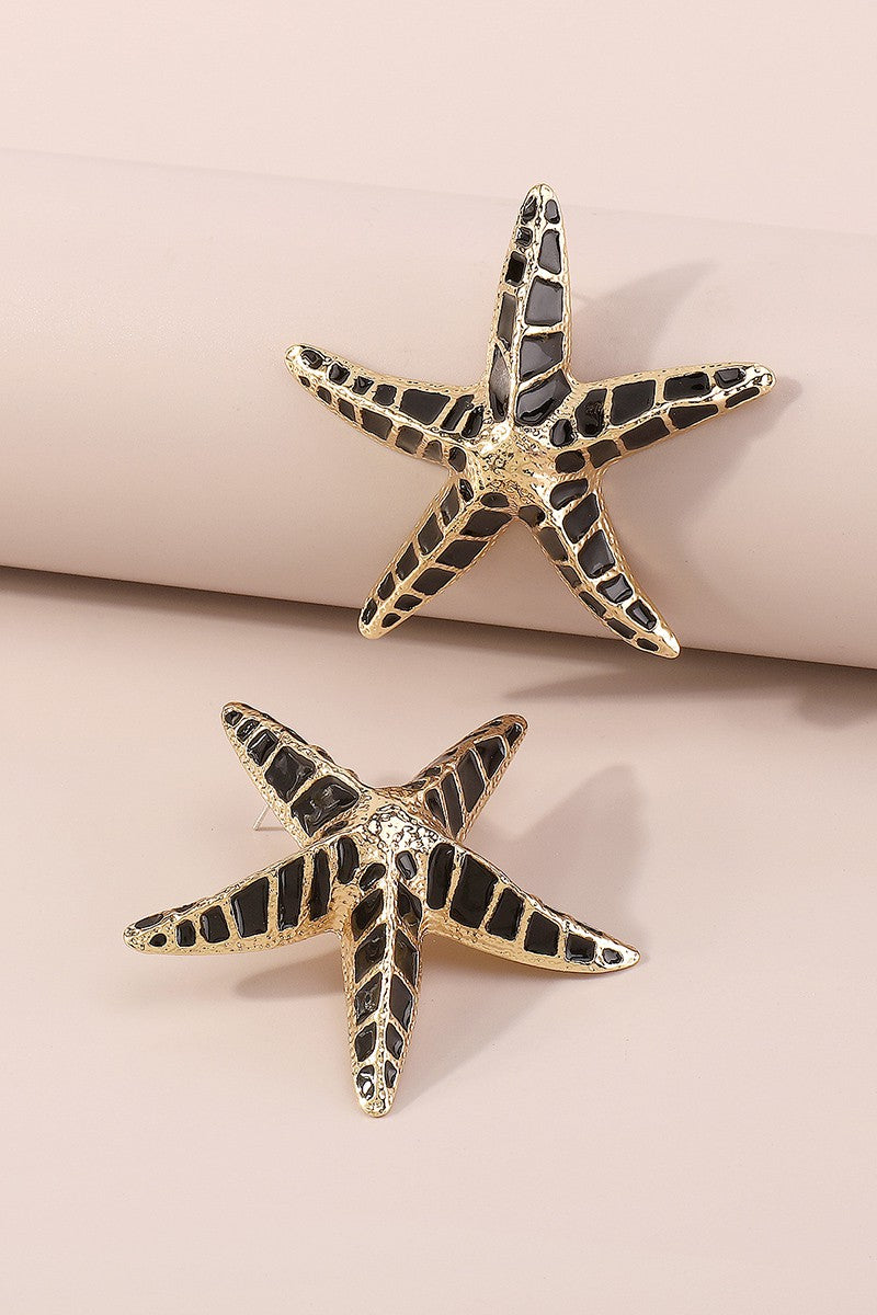 Mar Estrella Earrings Black