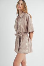 Load image into Gallery viewer, Mocha Embroidered Romper
