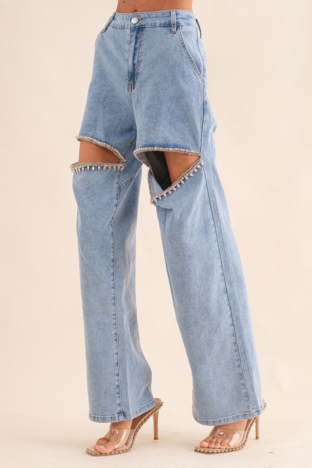 Embellished Slit Detail Jean