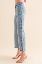 Load image into Gallery viewer, Pearl Embedded Side Cutout Jean
