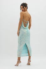 Load image into Gallery viewer, Aqua Iridescent Sequin Dress
