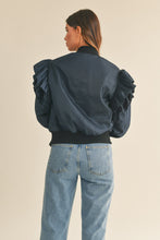 Load image into Gallery viewer, Double-layered Ruffled Sleeves Bomber Jacket
