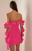 Load image into Gallery viewer, Pink Ruffle-Detail Off-Shoulder Mini Dress
