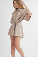 Load image into Gallery viewer, Mocha Embroidered Romper
