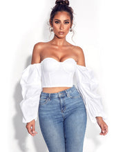 Load image into Gallery viewer, Olivia Corset Top- White
