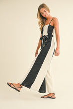 Load image into Gallery viewer, Linen Black|Beige Jumpsuit
