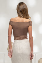 Load image into Gallery viewer, Helena Off Shoulder Top- Mocha
