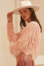 Load image into Gallery viewer, Fringe Sweater Top Pink
