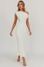 Load image into Gallery viewer, Samira Twist Neckline Dress- Cream
