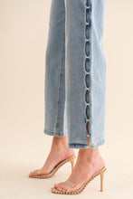 Load image into Gallery viewer, Pearl Embedded Side Cutout Jean
