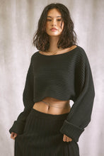 Load image into Gallery viewer, Knit Slouchy Sweater- Black
