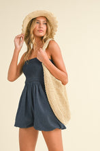 Load image into Gallery viewer, Strapless Bubble Denim Romper
