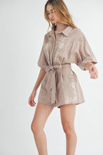 Load image into Gallery viewer, Mocha Embroidered Romper
