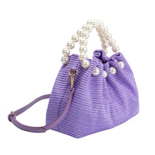 Load image into Gallery viewer, Josie Lilac Straw Top Handle Bag
