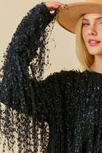 Load image into Gallery viewer, Fringe Sweater Top Black
