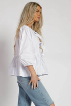 Load image into Gallery viewer, Front Tie Poplin Blouse White
