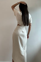 Load image into Gallery viewer, Natural Linen Cut Out Midi Dress
