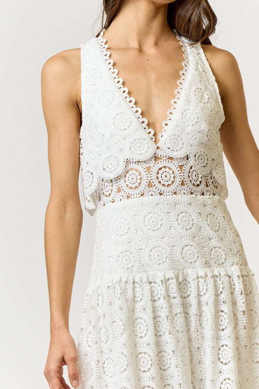 Berta Lace Details Maxi Dress