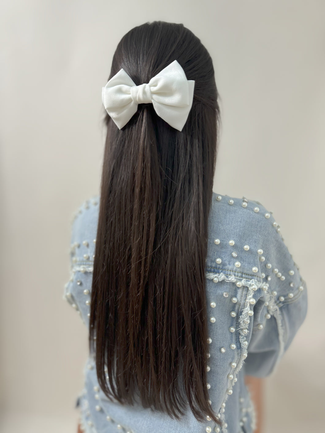 Linen Hair Clip Bow